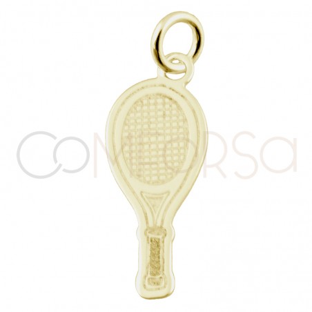 Pendentif raquette de tennis 7.5 x18mm argent 925 plaqué or
