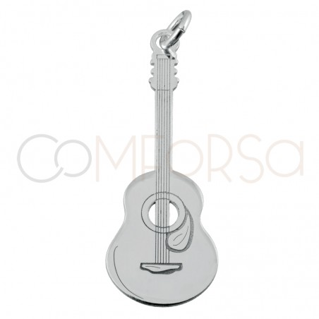 Pendentif guitare espagnole 10 x 29.5mm argent 925