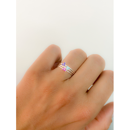 Bague 3 zircones Tanzanite argent 925