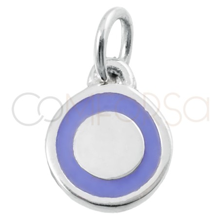 Breloque cercle violet 8mm argent 925