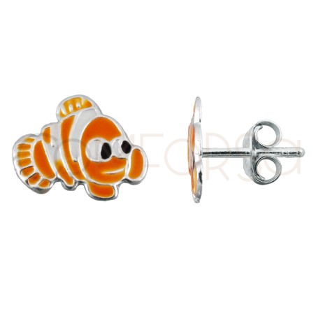 Boucles d’oreilles poisson-clown 9.5 x 8 mm argent 925