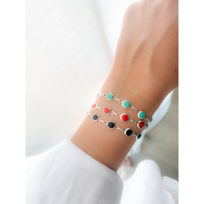 Bracelet turquoise avec biseau 8mm argent 925