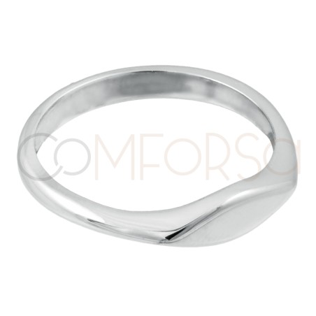 Bague avec plaque lisse argent 925