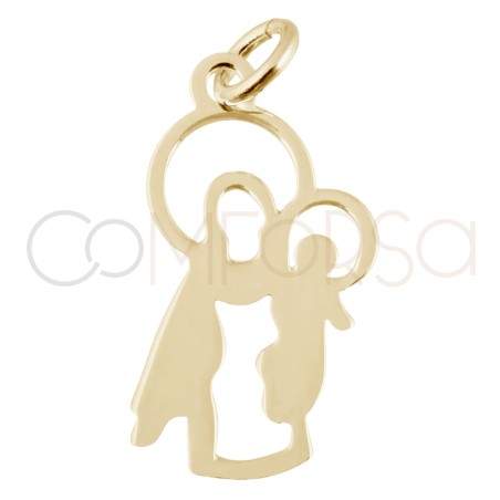 Pendentif Vierge du Carmel 10 x 19mm argent 925 plaqué or