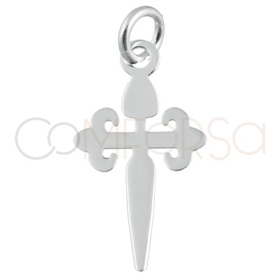 Pendentif "Cruz de Santiago" 9 x 17mm argent 925 plaqué or