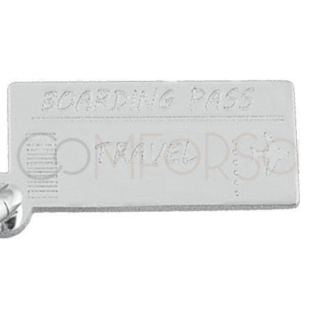 Pendentif mini-boarding pass 9x4.5mm argent 925