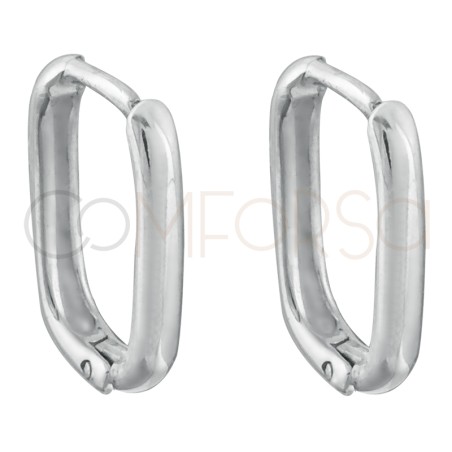 Créoles rectangulaires 10x15mm argent 925 plaqué or