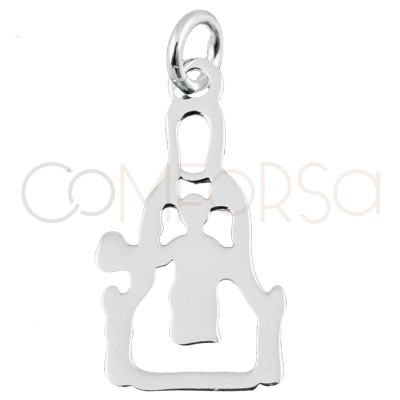 Pendentif ``Virgen de Montserrat´´ 10x18mm argent 925 plaqué or