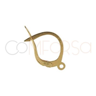 Fermoir crochet ouvert avec clip et anneau 10 x 11 mm Or 18kt 750 ml