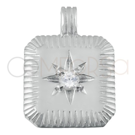 Pendentif pierre de naissance Crystal (avril) 11.5 x 12.5mm argent 925