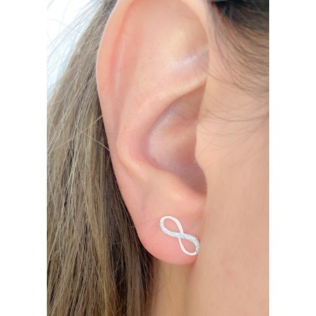 Boucles d’oreilles infini avec glitter mint 13 x 5mm argent 925