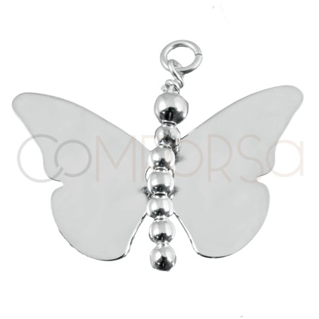 Pendentif papillon grande 32 x 25mm argent 925