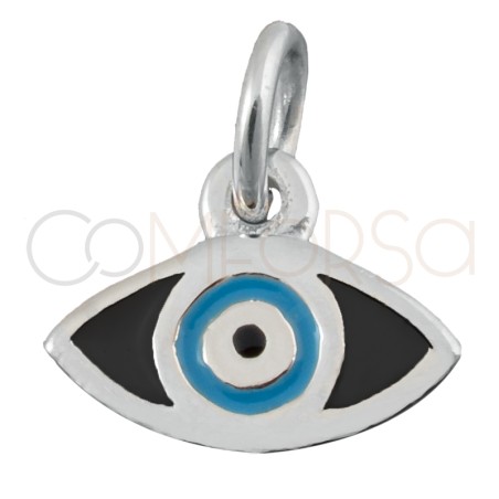 Pendentif Oeil Turc Black 9x7mm argent 925