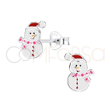 Boucles d’oreilles bonhomme de neige 7 x 10mm argent 925