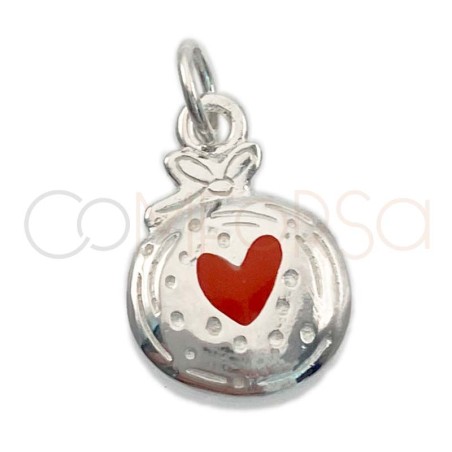 Pendentif boule décoration de Noël 11 x 12.5mm argent 925