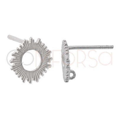 Apprêt boucle d’oreille soleil avec anneau 10mm argent 925 plaqué or