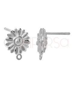 Apprêt boucle d’oreille tournesol avec anneau 10mm argent 925 plaqué or