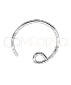 Crochet d'oreille rond 15 mm argent 925