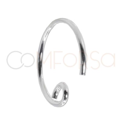 Crochet d'oreille rond 15 mm argent 925
