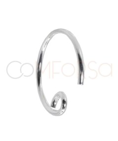 Crochet d'oreille rond 15 mm argent 925