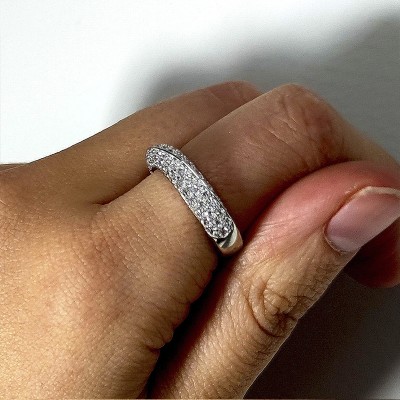 Bague largue avec zircons en argent 925