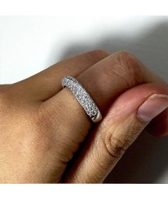 Bague largue avec zircones en argent 925