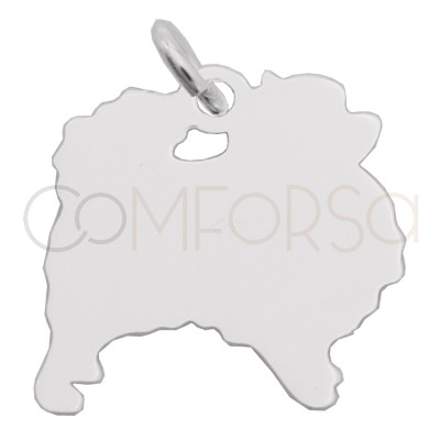 Pendentif chien Poméranien 15 x 15mm argent 925