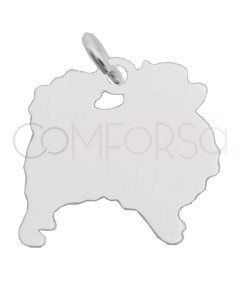 Pendentif chien Poméranien 15 x 15mm argent 925