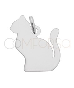 Pendentif chat assis 15 x 15mm argent 925