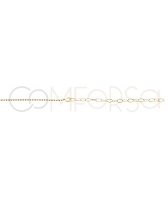 Ras-de-cou combiné avec anneau central 40cm + 6cm argent 925 plaqué or