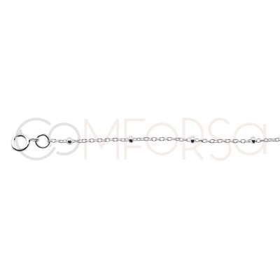 Bracelet forçat avec des boules 15cm + 3cm argent 925 plaqué or