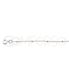 Bracelet forçat avec des boules 15cm + 3cm argent 925 plaqué or