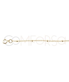 Bracelet forçat avec des boules 15cm + 3cm argent 925 plaqué or