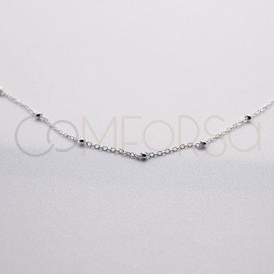 Bracelet forçat avec des boules 15cm + 3cm argent 925 plaqué or