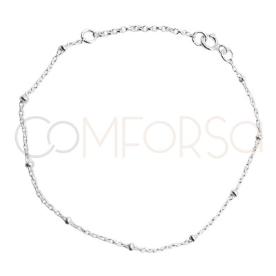 Bracelet forçat avec des boules 15cm + 3cm argent 925 plaqué or