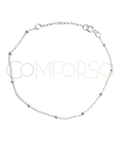 Bracelet forçat avec des boules 15cm + 3cm argent 925 plaqué or