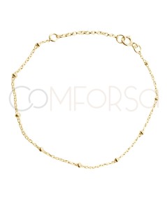 Bracelet forçat avec des boules 15cm + 3cm argent 925 plaqué or