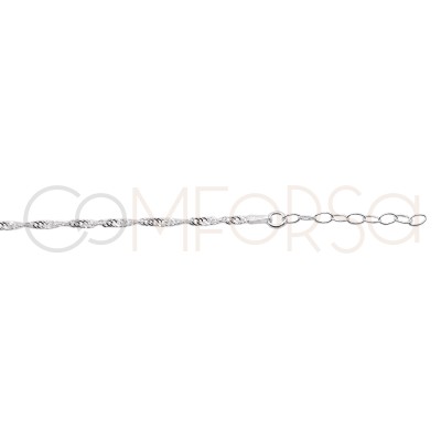 Bracelet Singapore (2.2mm) 15cm + 3cm argent 925