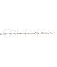 Bracelet Singapore (2.2mm) 15cm + 3cm argent 925