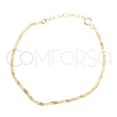 Bracelet Singapore (2.2mm) 15cm + 3cm argent 925