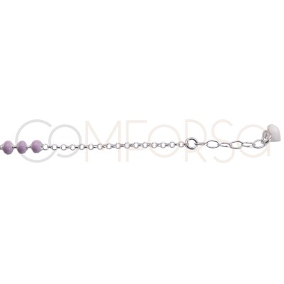 Bracelet pour enfants Vierge Miraculeuse en émail rose 14 + 2cm argent 925