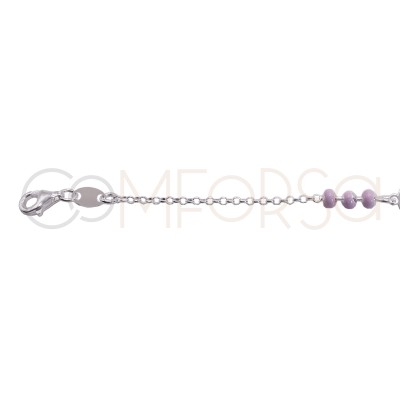 Bracelet pour enfants Vierge Miraculeuse en émail rose 14 + 2cm argent 925