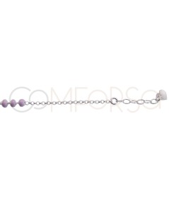 Bracelet pour enfants croix en émail rose 14 + 2cm argent 925