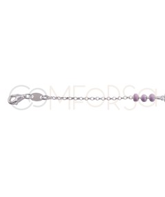 Bracelet pour enfants croix en émail rose 14 + 2cm argent 925