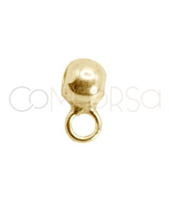 Boule 3mm avec anneau et silicone argent 925 plaqué or