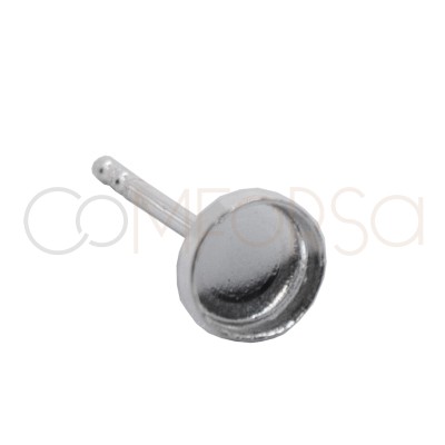 Support cabochon avec tige 5mm (intérieur) argent 925