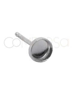 Support cabochon avec tige 5mm (intérieur) argent 925