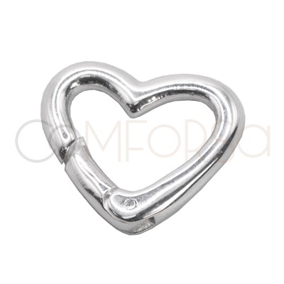 Fermoir cœur à ressort 12 x 10 mm argent 925