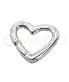 Fermoir cœur à ressort 12 x 10 mm argent 925