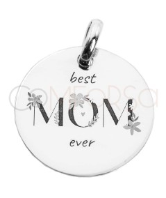 "Best MOM ever" médaille 20mm argent 925